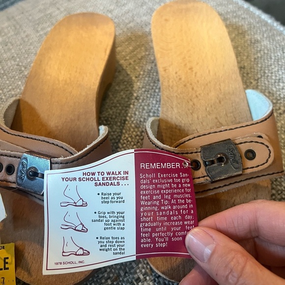 RARE 1970’s VINTAGE Dr. Scholl Tan Exercise Sandals with original tags - Picture 4 of 10